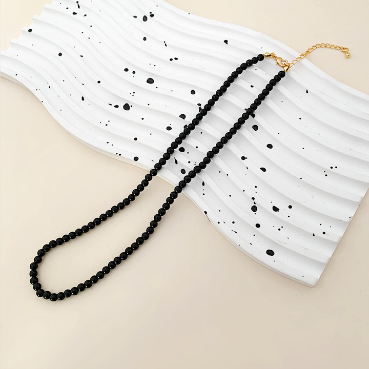 Einfacher Stil Klassischer Stil Runden Kupfer Obsidian Perlen Männer Halskette display picture 2