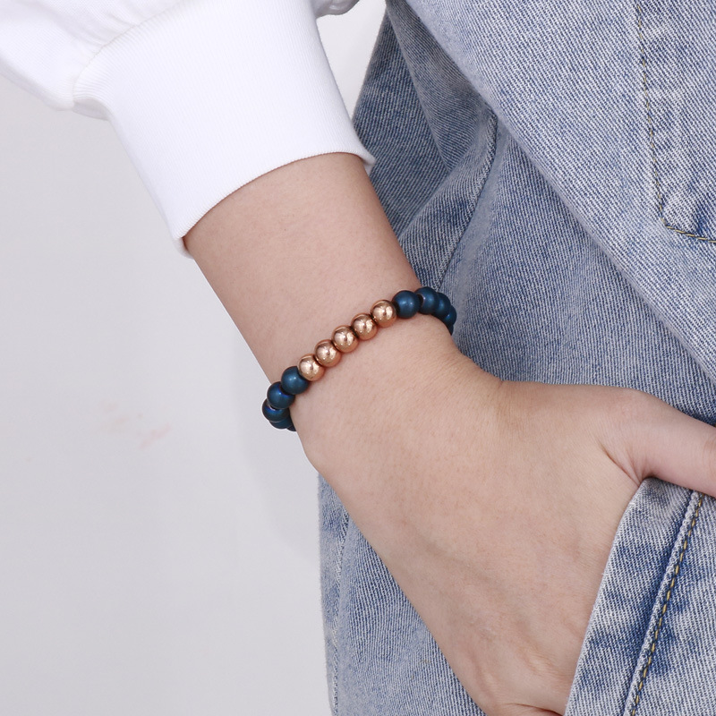 Retro Geometric Titanium Steel Bracelets Inlaid Gold Stainless Steel Bracelets