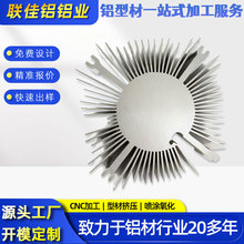 铝型材开模定制 太阳花散热器高密齿散热器 高功率散热器散热鳍片