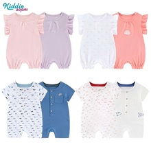 婴儿连体衣短袖纯棉包屁衣新生儿宝宝衣服平角哈衣爬服外贸童装