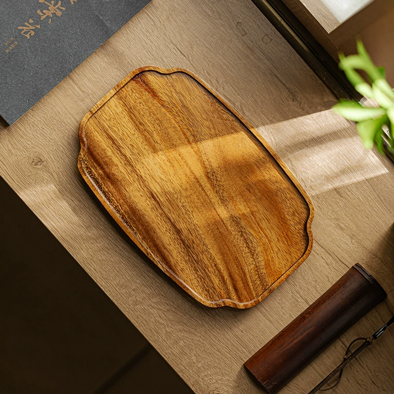 (Кит.) Walnut простой стол для сухого заваривания, домашний цельнодеревянный чайный поднос, легкая роскошь, новый китайский стиль, поднос для сухого заваривания и фруктов