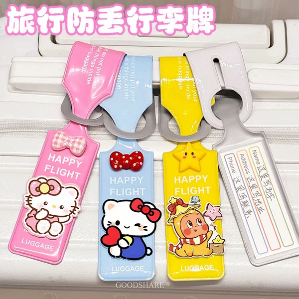 Luggage tag, travel case anti-lost boarding tag, cute KT cat pendant, luggage tag, name tag, student backpack tag