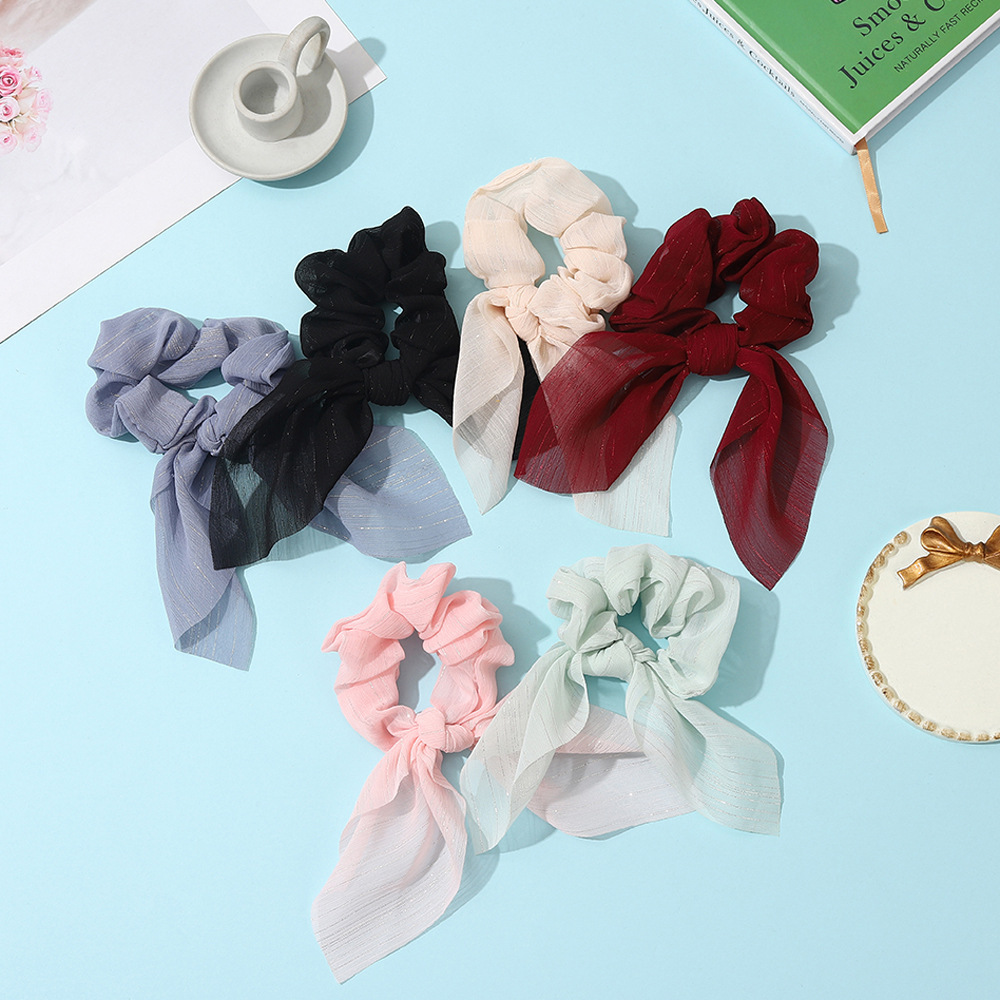 Fashion Mesh Yarn Solid Color Hair Scrunchies display picture 1