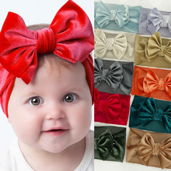 Children's Hair Accessories for European and American Summer - European and American Silk Velvet Headbands with Double Bow - Infant Hairbands for Babies