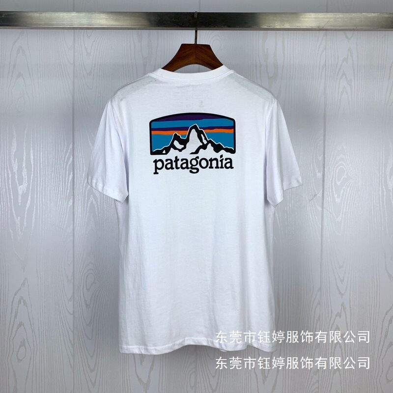 European and American Trendy Brands New Summer Round-Neck Shirts for Men Patagonia Short-Sleeved T-Shirts with Logo on the Back Wholesale European and American Trendy Brands New Summer Round-Neck Shirts for Men Patagonia Short-Sleeved T-Shirts with Logo on the Back Wholesale