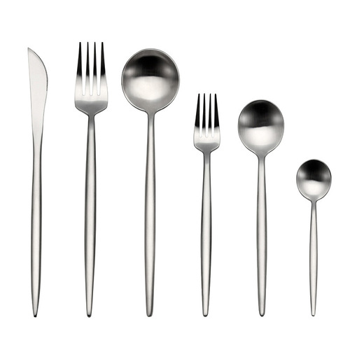 Cross-border 304 stainless steel steak knife, fork and spoon set hotel western food tableware dessert spoon fork Portuguese coffee spoon