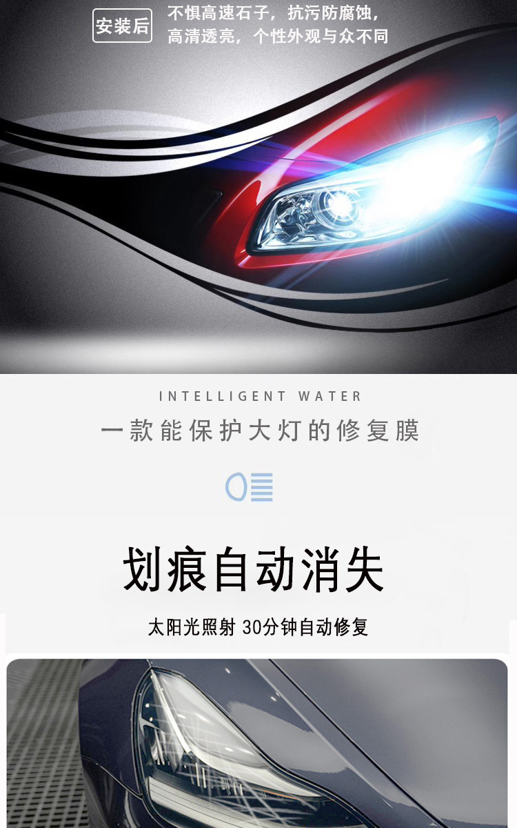 Cross-Border Tpu Headlight Film Protective Film Light-Controlled White to Black Taillight Blackening Film Self-Healing Car Tpu Protective Film