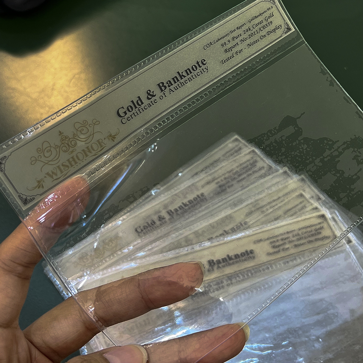 pvc袋子金箔纪念钞卡牌卡片各类纪念卡片收藏袋可印制