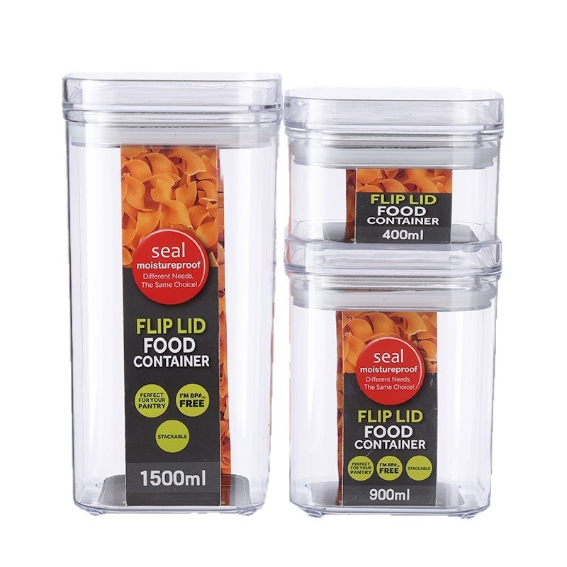 透明食品保存缶3点セット収納缶蓋付き五穀雑穀コーヒースナック角型収納ボックス|undefined