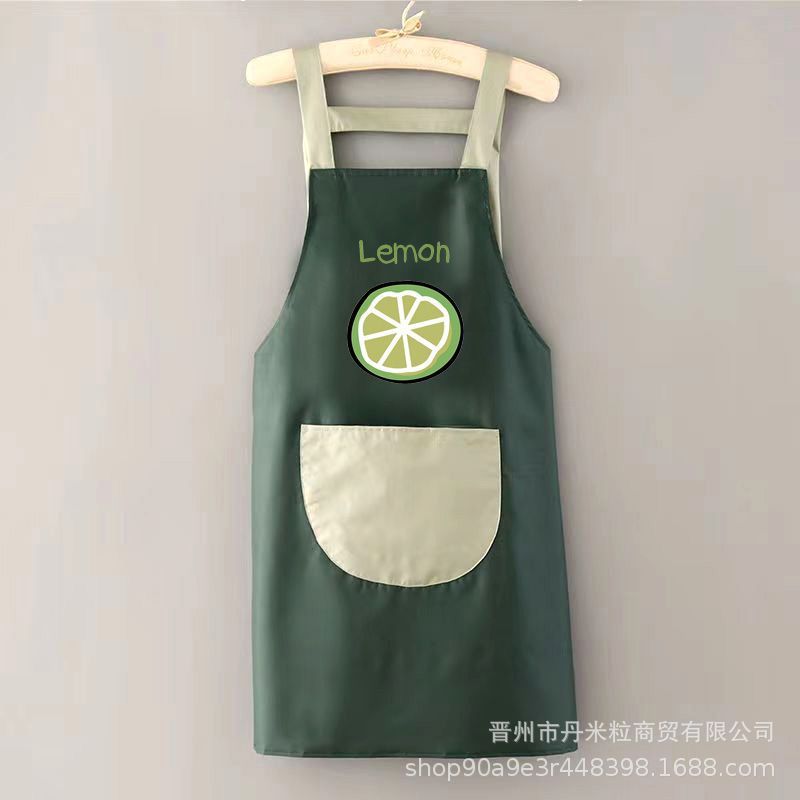 エプロン家庭用キッチン防水防油女性かわいい洋気料理仕事大人の腰を囲んで汚れに強い作業服を決めた|undefined