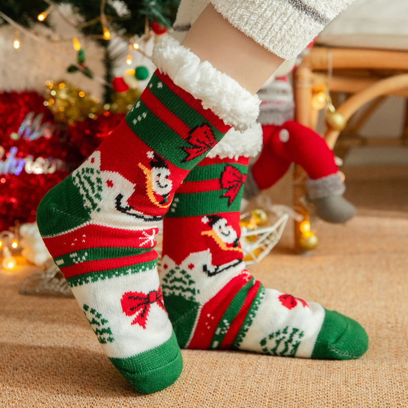Calcetines de lana de cordero para mujer, para invierno y Navidad, calcetines antideslizantes para adultos, para interiores, para la nieve, para la alfombra, para el hogar. image 17