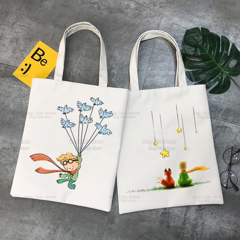 Little Prince 小王子印花帆布袋单肩包折叠袋手提购物袋跨境外贸