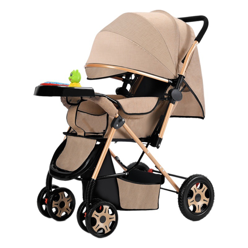 Cochecito de bebé de dos vías plegable carro ligero alto paisaje 0-3 años cochecito de bebé entrega de una sola pieza