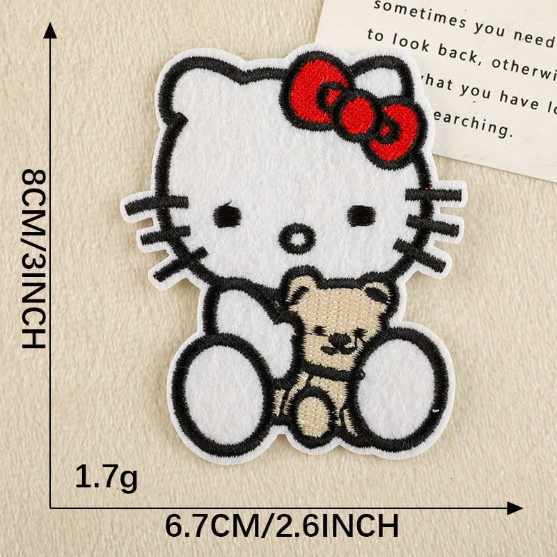 Duoku コンピュータ刺繍漫画猫子供服アクセサリー衣類パッチステッカー DIY アクセサリーハンドブック刺繍布ステッカー|undefined