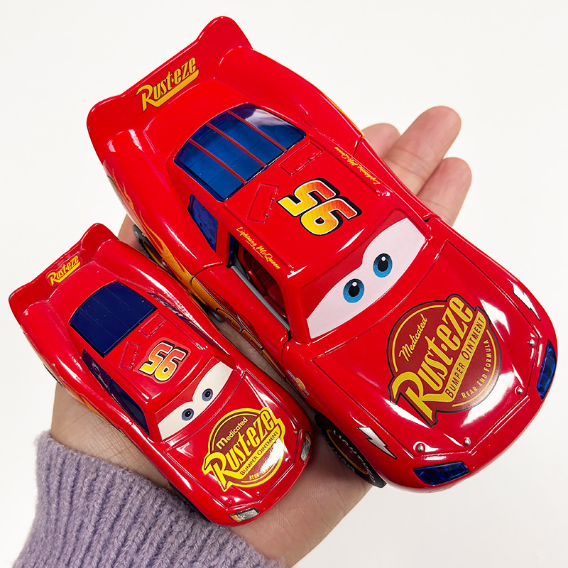 2-Year-Old Boy Toy Car Lightning Mcqueen Alloy Pull-Back Sound and Light Race Car Parent-Child Interaction