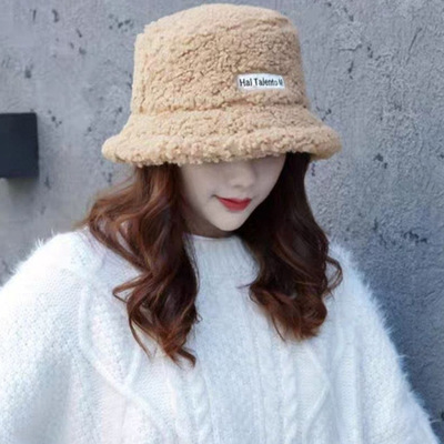 帽子一体假发女长卷发羊羔毛渔夫帽假发秋冬天百搭短卷发头套