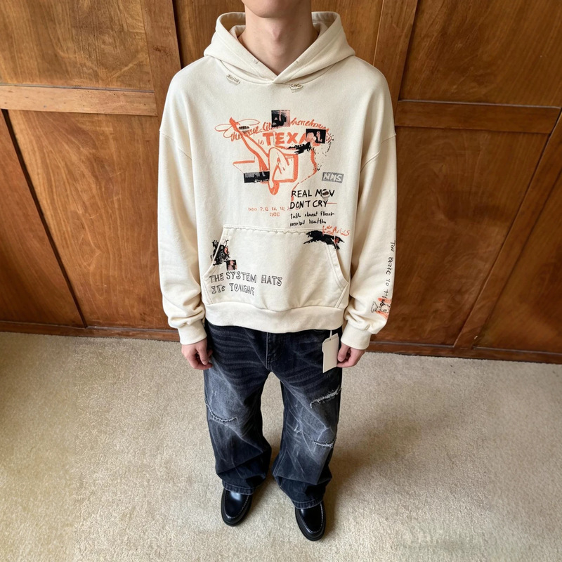 Protocol index talk: Washed, distressed, vintage-style hoodie with printed designs Protocol index talk: Washed, distressed, vintage-style hoodie with printed designs