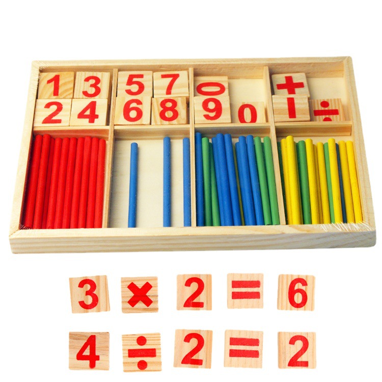 Directo de fábrica de madera para niños contando palo kindergarten Montessori matemáticas enseñanza ayuda bebé educación temprana digital stick Juguetes
