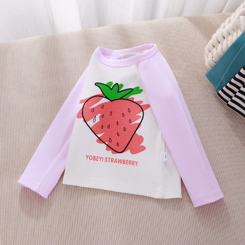 Children's Tops Cotton Bottoming Shirts Boys And Girls Long-sleeved Children's Single-piece T-shirts