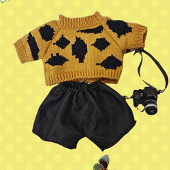 42cm Boss Dog Doll Clothing Accessories Christmas Sweater Pilot Suit Overalls Scarf