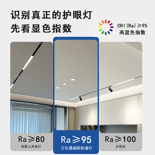 Ultra-slim modern minimalist surface-mounted magnetic track light ceiling light source living room line floodlight bedroom without main light