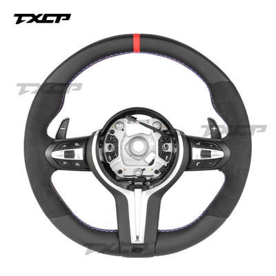 Suitable for BMW 1~7 Series X3X4X5X7 M2M3M4M5M6, for modification and upgrade, MP full leather steering wheel (Steering wheel) - red-mp-model
