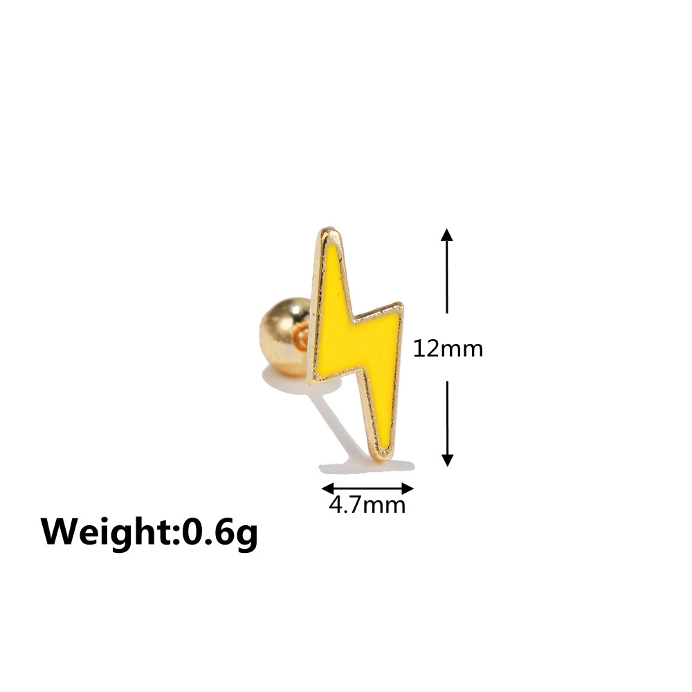 Classic love star moon earrings screw piercing screw ball ear studs