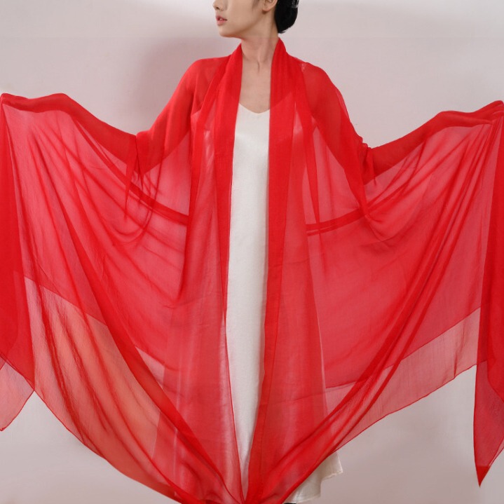 3 M Long Super Large Chiffon Women's Silk Scarf Spring and Summer Beach Sunscreen Scarf All-match Large Shawl Dance Party Scarf