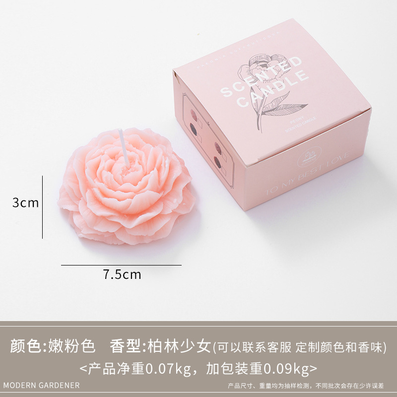 Flores de peonía románticas hechas a mano, modelado artístico, fragancia, velas perfumadas, novias para niñas, regalos especiales, adornos