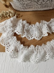 New white 4cm wide Lolita cotton collar and cuffs skirt book jacket ruffles flying lace accessories
