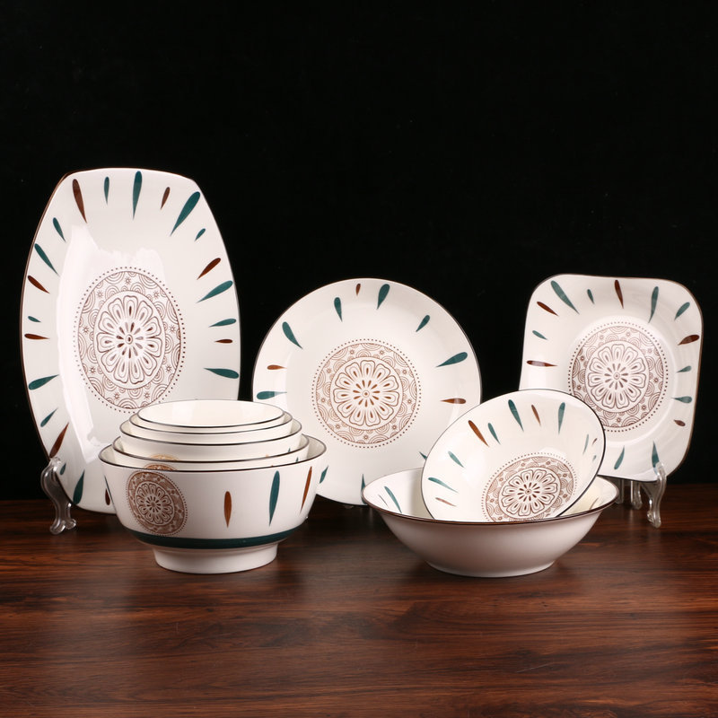 Bowl household European-style fashion simple ceramic bowl Small bowl noodle bowl dish dish square plate tableware dinner plate suit Bowl household European-style fashion simple ceramic bowl Small bowl noodle bowl dish dish square plate tableware dinner plate suit