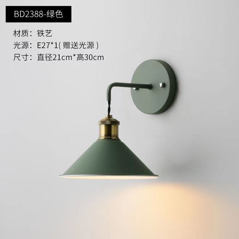 Nórdico creativo dormitorio lámpara de pared color macaron lámpara pasillo escaleras lámpara de pared simple lámpara de noche