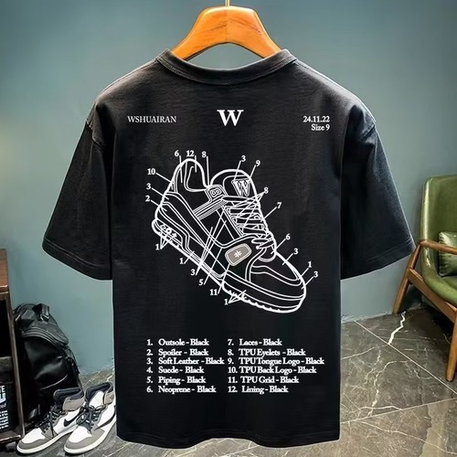 Heavyweight pure cotton short-sleeve T-shirt, casual fashion for men and women, summer Insta-style white match round neck top, trendy versatile men's half-sleeve shirt