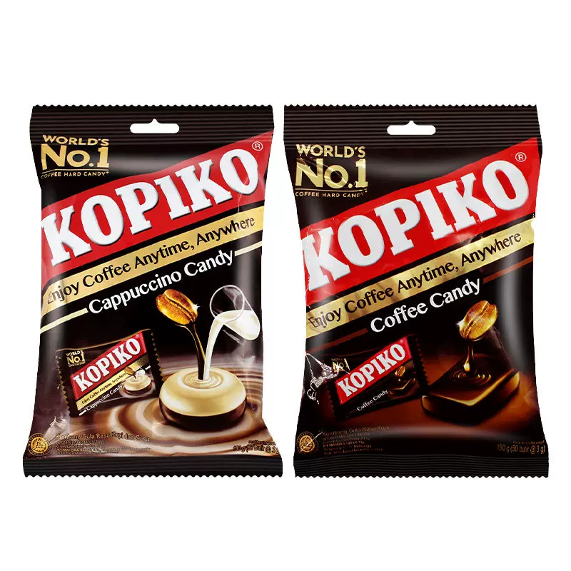 KOPIKO可比可 原装进口咖啡糖原味卡布奇诺味组合装140g/袋伴手礼