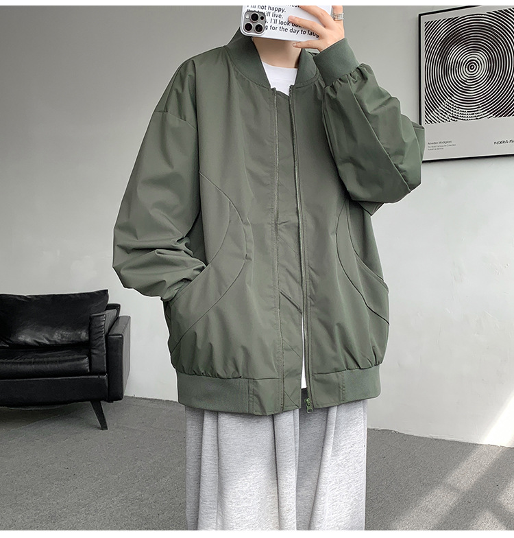 Men's Pilot Baseball Jacket American Style Spring Autumn Green_voghion.com