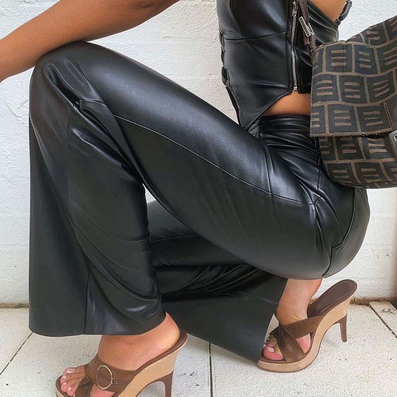 Femmes Décontractée Toute La Longueur Fermeture Éclair Pantalon Large display picture 2