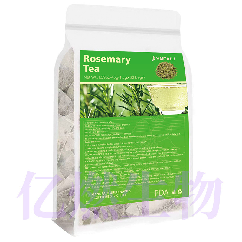 Rosemary Tea Bags, pure rosemary herbal tea, dried rosemary leaves, 30 tea bags