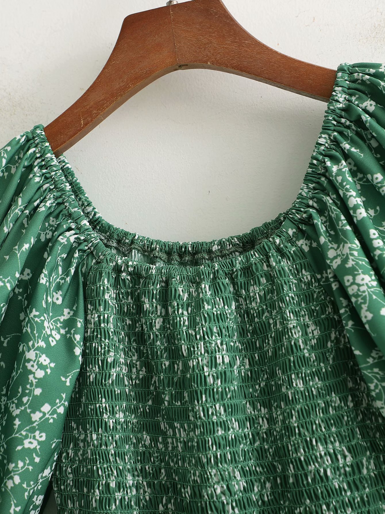 spring printed elasticated big swing dress  NSAM40231