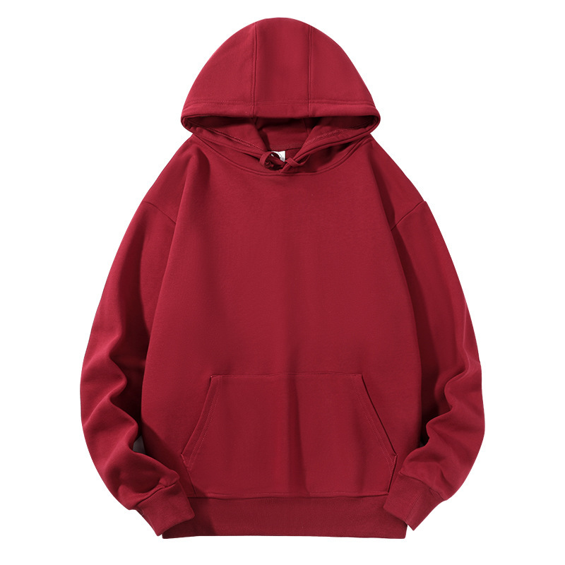 Suéter con capucha de algodón pesado de 380g, gran felpa, suéter casual de otoño e invierno suelto de color sólido americano, marea oversive