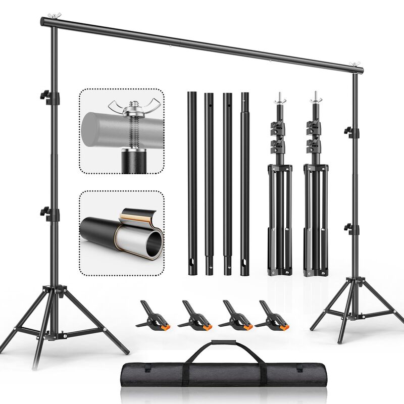 Photography Photo Background Stand Live Broadcast Green Screen Stand Retractable Crossbar Floor-Standing Tripod Portrait Gantry Background Stand Photography Photo Background Stand Live Broadcast Green Screen Stand Retractable Crossbar Floor-Standing Tripod Portrait Gantry Background Stand
