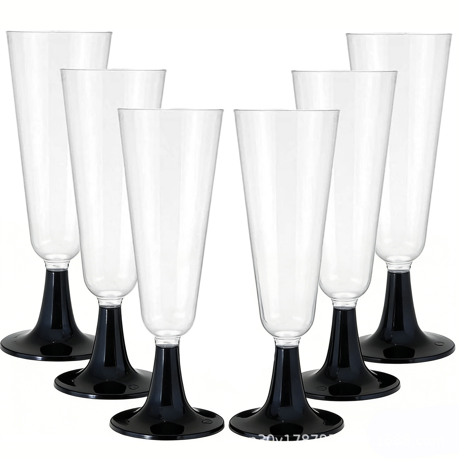 Birdəfəlik şəffaf plastik şampan qədəhləri, 150 ml
