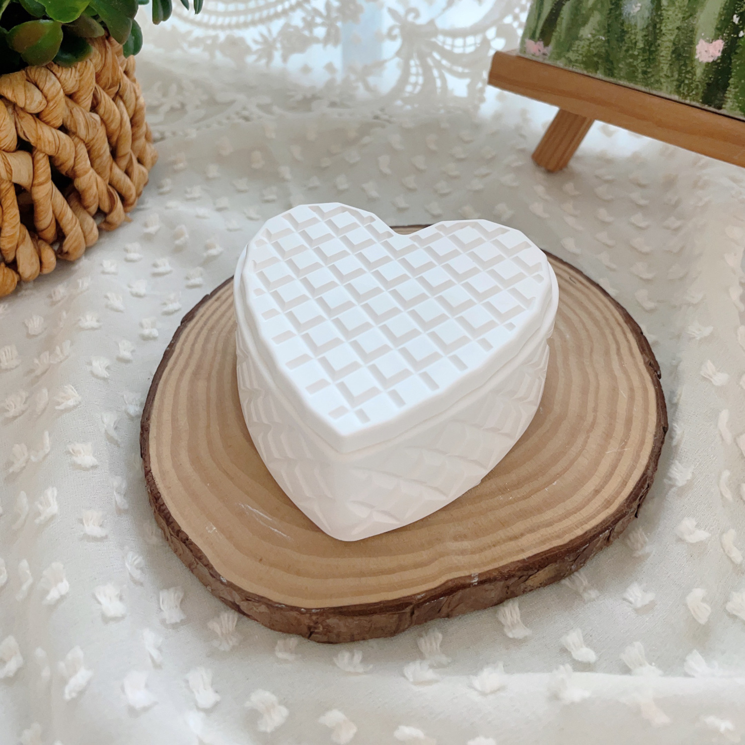 사랑 마름모 저장 흰색 공백 8*3cm