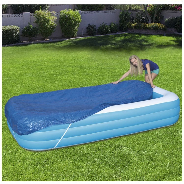 Square inflatable swimming pool