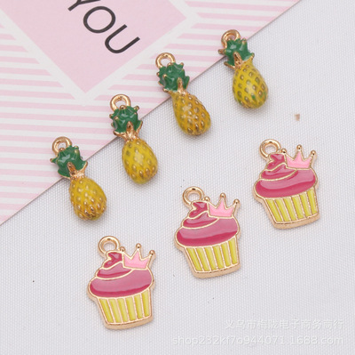 Manufactor Direct selling Cong Jewelry parts DIY Kirsite ice cream pineapple Korean Edition Pendant
