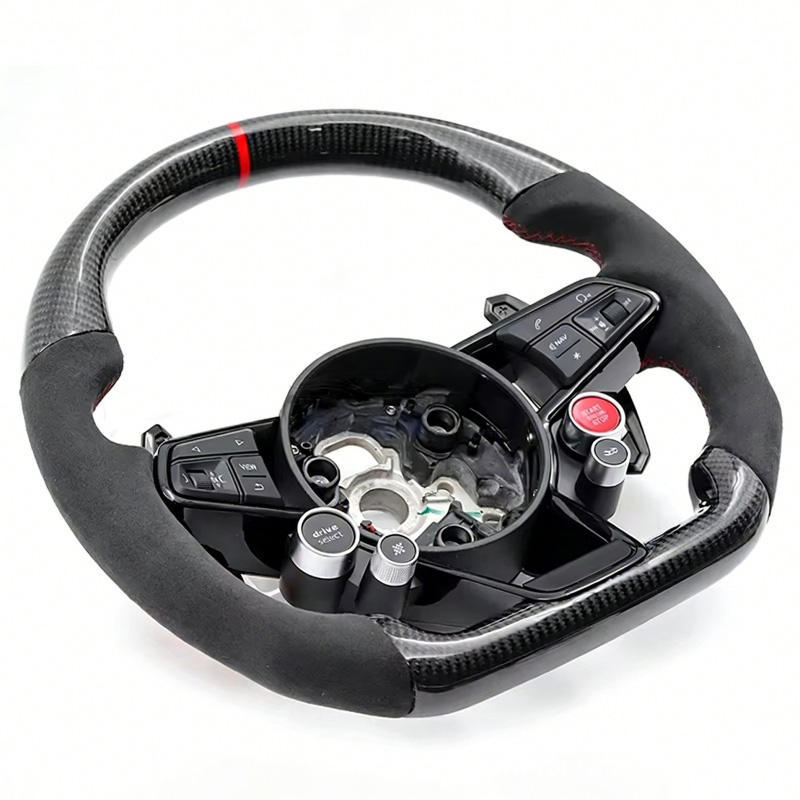 Factory Direct Sales Suitable for Audi R8 Model Steering Wheel, Compatible with A4L B9/A5/Carbon Fiber Modification Upgrade