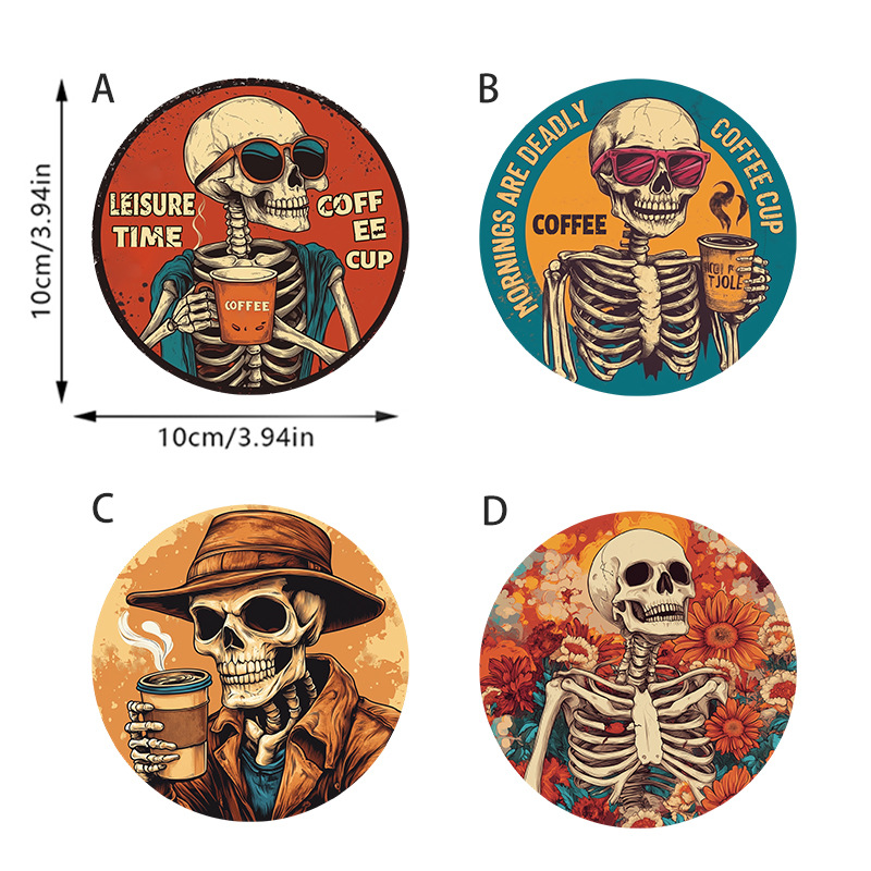 Posavasos de madera Halloween clásico festivo vintage restaurante vajilla con aislamiento térmico posavasos antideslizantes juego de vacaciones