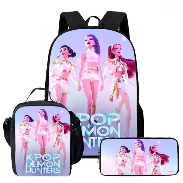 Cross-Border K-Pop Girl Group Backpack Three-Piece Set Lightweight Large-Capacity Kidsren's Student School Bag Leisure Travel Backpack Cross-Border K-Pop Girl Group Backpack Three-Piece Set Lightweight Large-Capacity Kidsren's Student School Bag Leisure Travel Backpack