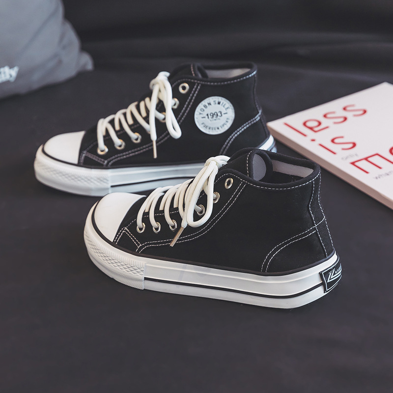 In Stock 2025 Spring/Summer New Style Mango-Shaped Square Toe Ugly-Cute High-Top Canvas Shoes Women's Sneakers Gd23