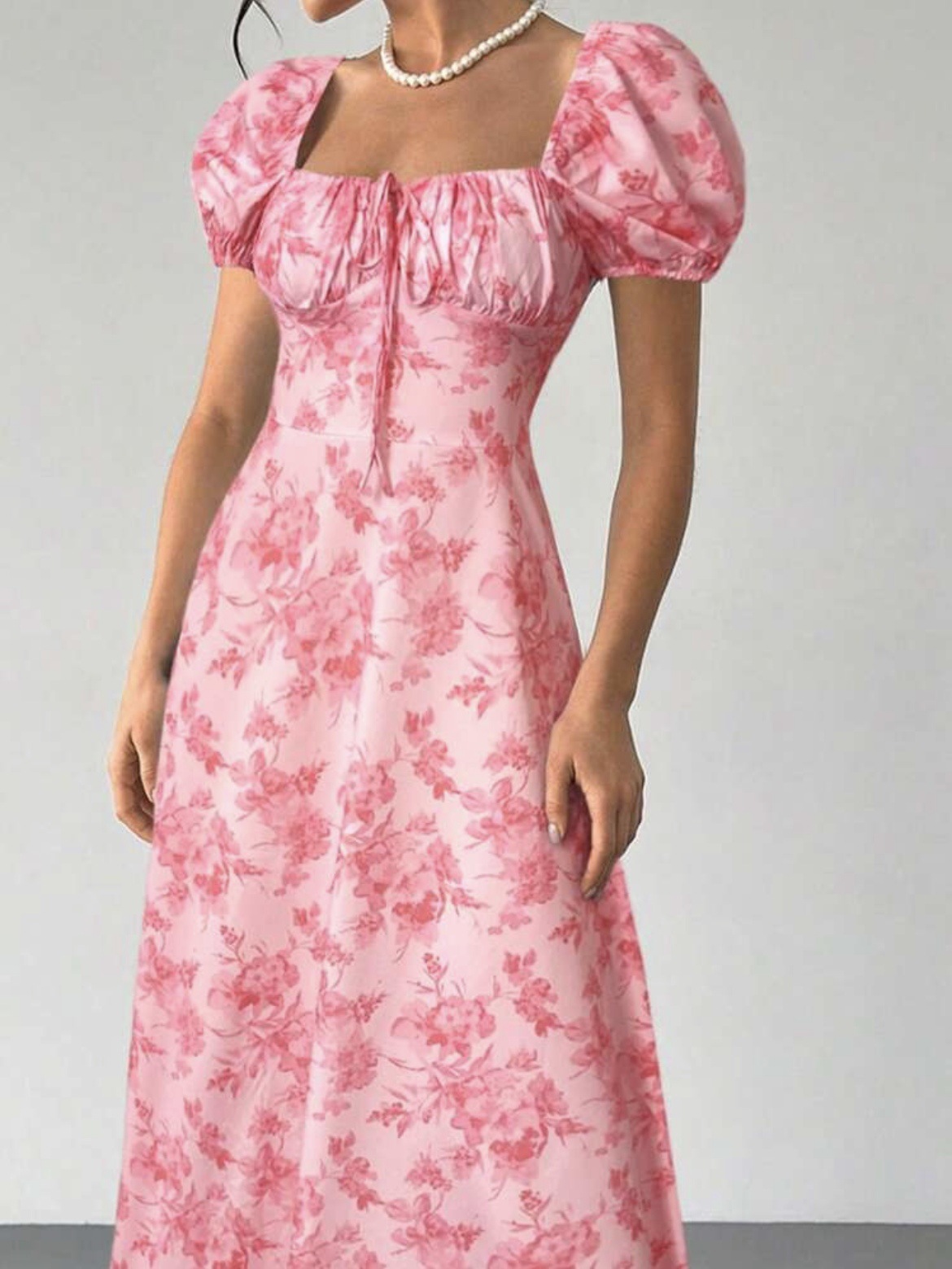 Women's Floral Print Short Sleeve Bodycon Flared Maxi Dress – Slim Fit Casual Summer Gown_ecoleips.com