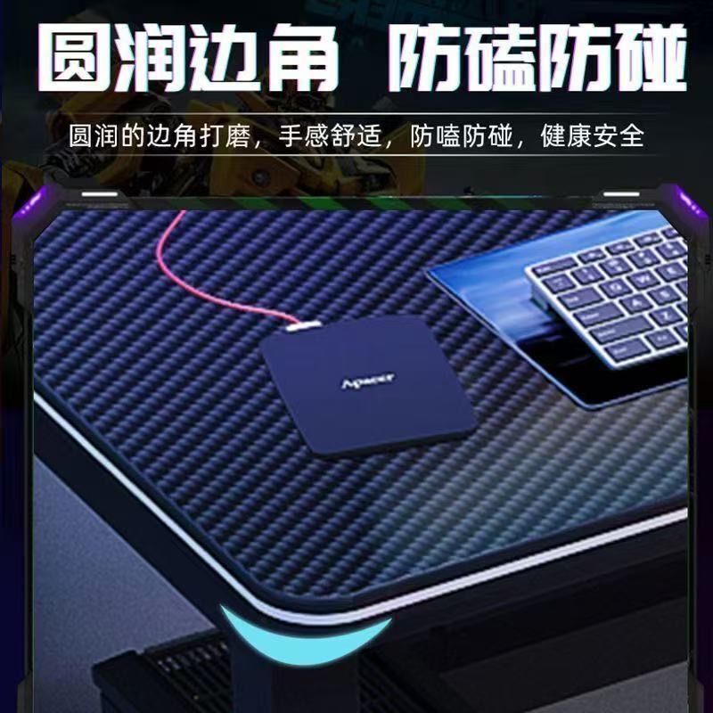 ファントムブラックウォリアーゲーミングテーブル、通し穴付き、シンプルでモダンなコンピューターテーブル、ホームレンタルルーム、寝室、オフィステーブル|undefined